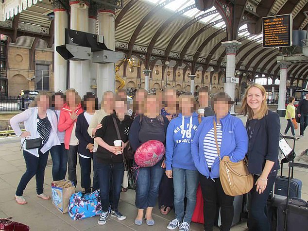 Another photo from the weekend shows the group at a train station. Everyone else in the photo was completely unaware of Letby's crimes.