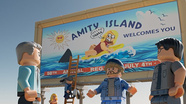 The 1,497-piece set captures key elements and characters from the movie in LEGO minifigure form, including Police Chief Martin Brody, marine biologist Matt Hooper and deckhand Sam Quint.