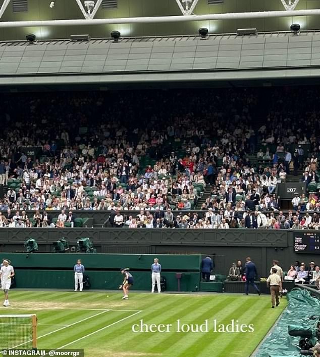 Riddle also posted a story saying 'cheer hard ladies' during the five-set match.