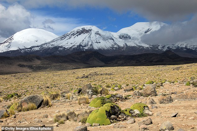 The Nevado Coropuna is located at 21,079 meters above sea level in Arequipa, Peru