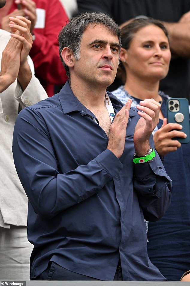 Ronnie O'Sullivan attended the second day of the Wimbledon Tennis Championships in a baggy T-shirt.