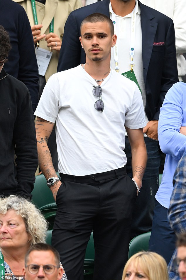 Victoria and David Beckham's middle son opted for a casual white T-shirt at the prestigious event.