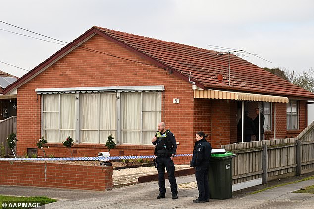 Police at Coolaroo's home on Saturday