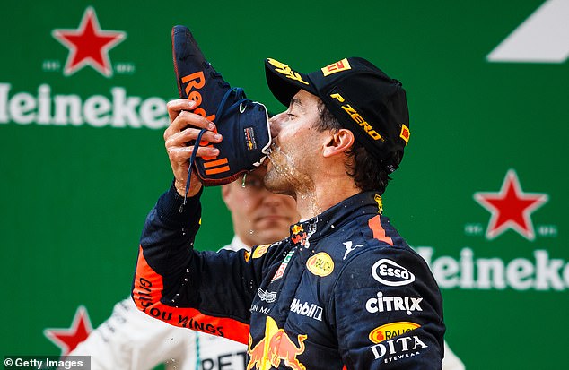 Ricciardo defended the shoe and launched a shoe-shaped wine decanter.