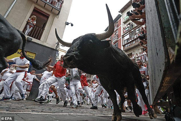 Two men were injured in Tuesday's race, but according to the University Hospital of Navarra, their injuries were not life-threatening.