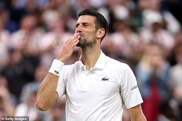 Djokovic hasn't always had the best relationship with the crowd. Here he is seen blowing them a kiss after winning match point against Rune