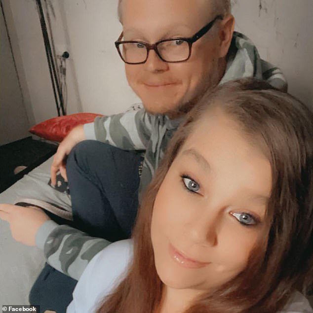 Stacey Gammage, 29, was with her seven children inside their home in Lalor Park, in Sydney's west, when her partner Dean Heasman, 28, allegedly set it alight shortly before 1am on Sunday and barricaded the family inside (pictured: the couple together)