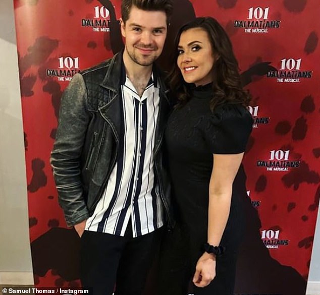 The actress met Thomas while starring in 101 Dalmatians The Musical (pictured during press night in June)