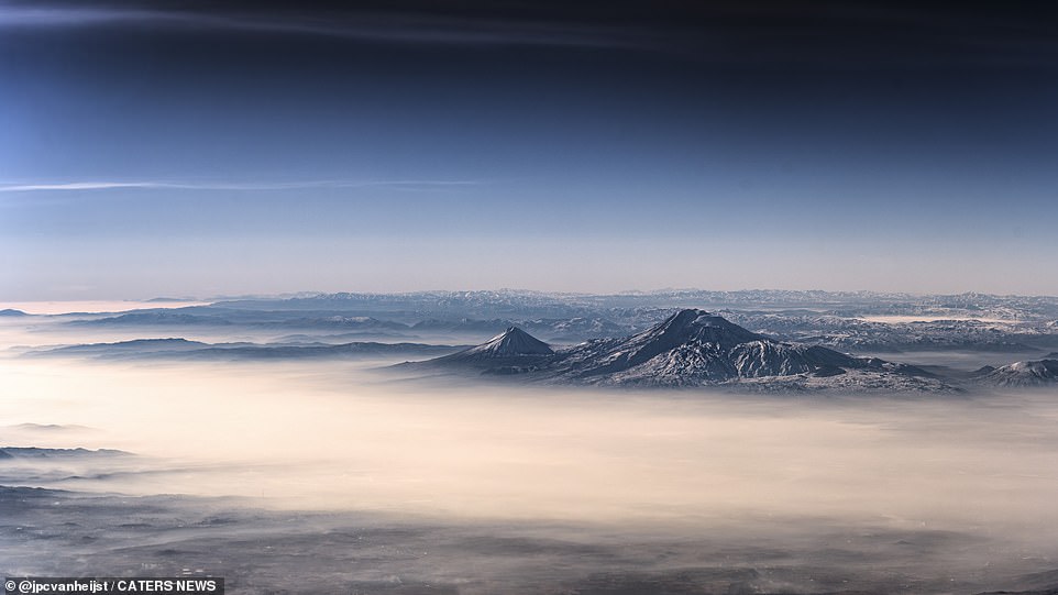 Christiaan has completed over 10,000 flight hours in various types of aircraft. Above: the mountains of Armenia