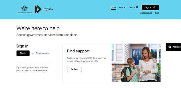 Mr Willcox said he was bombarded with error messages when he tried to log in to the ATO via MyGov (file image)