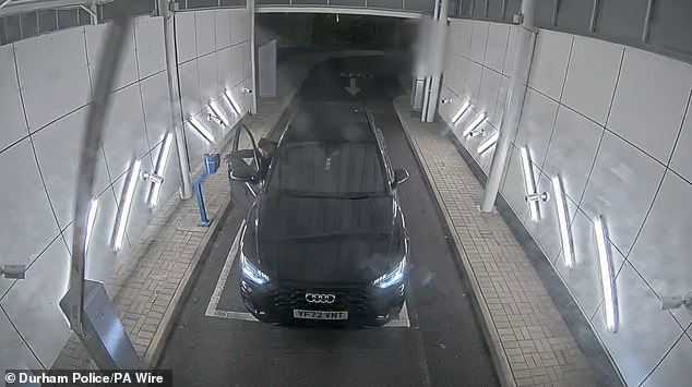 CCTV footage shows Anderson leaving the car park at Newcastle Airport