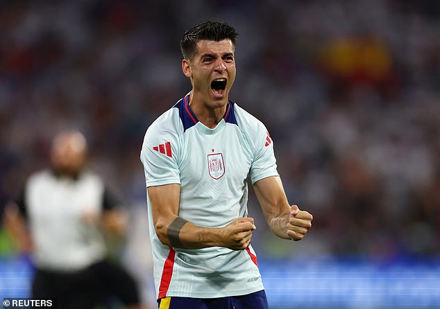 After the final whistle, the striker roared with joy as his country won 2-1.