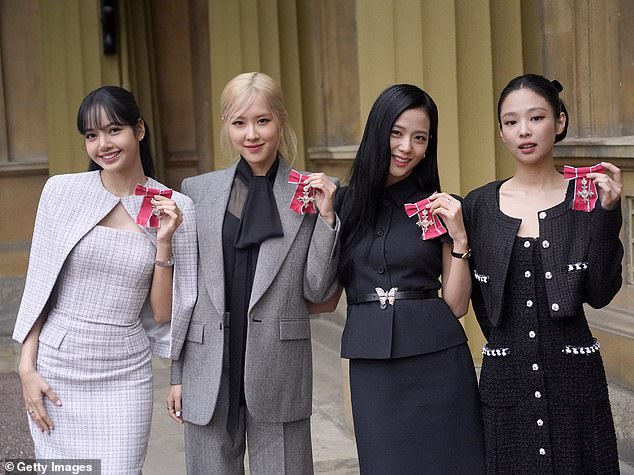 Blackpink photographed in London in November From left to right: Lisa, Rose, Jisoo and Jennie