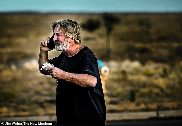 Baldwin, seen here outside the Santa Fe County Sheriff's offices on the day of the shooting, was sensationally charged for a second time in January of this year.