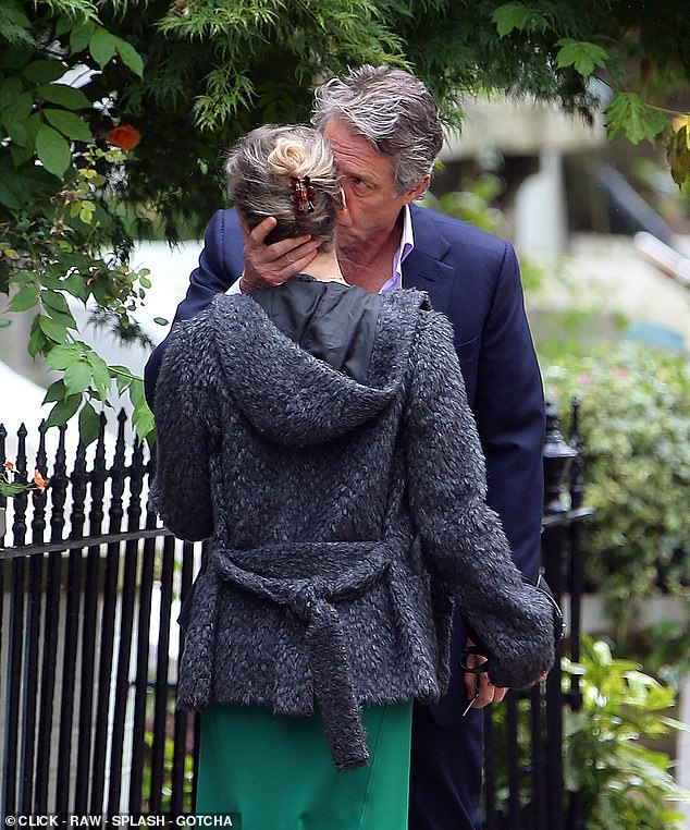 Film bosses have reportedly left letters on local residents' doors asking them to only come and go at certain times so as not to interfere with filming (Hugh Grant pictured filming)