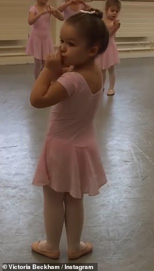 The selection of images showed her as a child participating in dance classes as part of the post