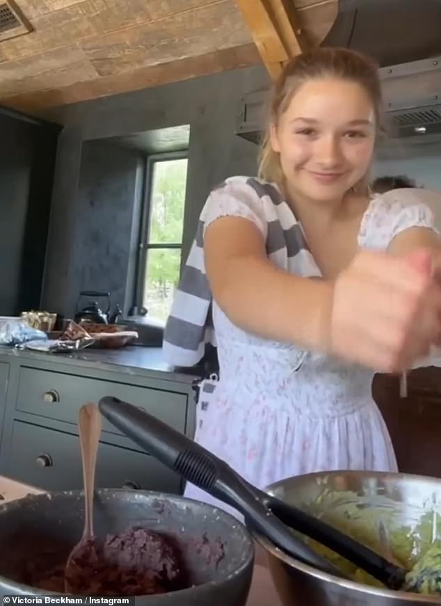 She prepared some Mexican food in the kitchen with David in another clip.