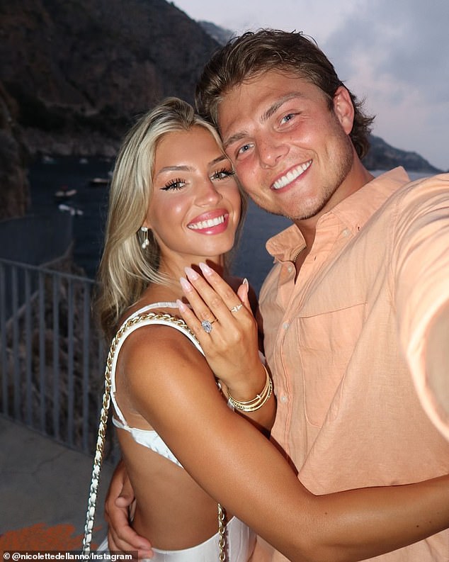 The quarterback and his model girlfriend got engaged during a trip to Italy last month.