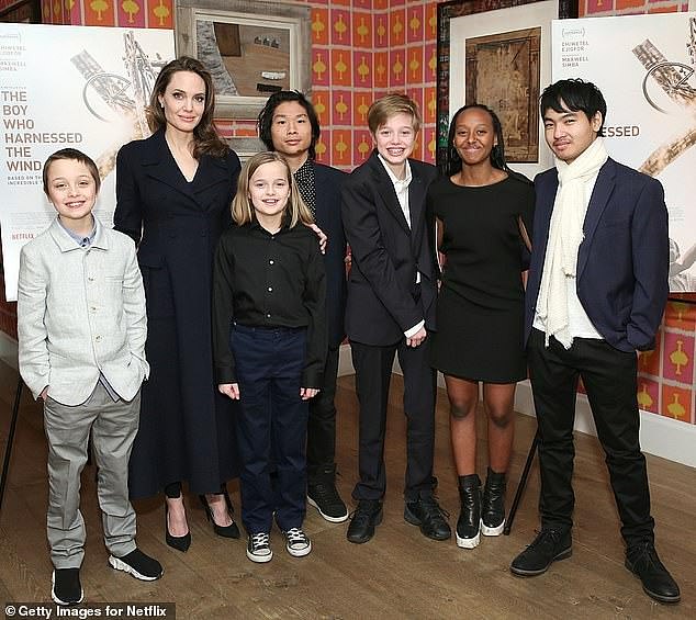 Brad's ex Angelina Jolie, 49, was spotted out with their six children: twins Vivienne and Knox, 15, Pax, 20, Shiloh, 18, Zahara, 19, and Maddox, 22.