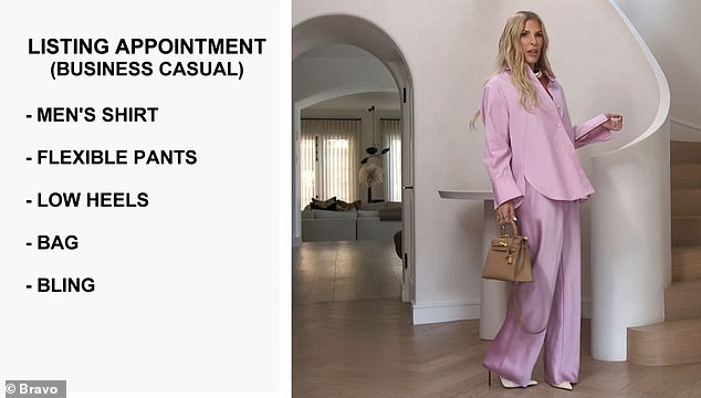 The real estate mogul opted for an oversized, button-down, lilac-coloured men's shirt paired with matching flowing trousers.