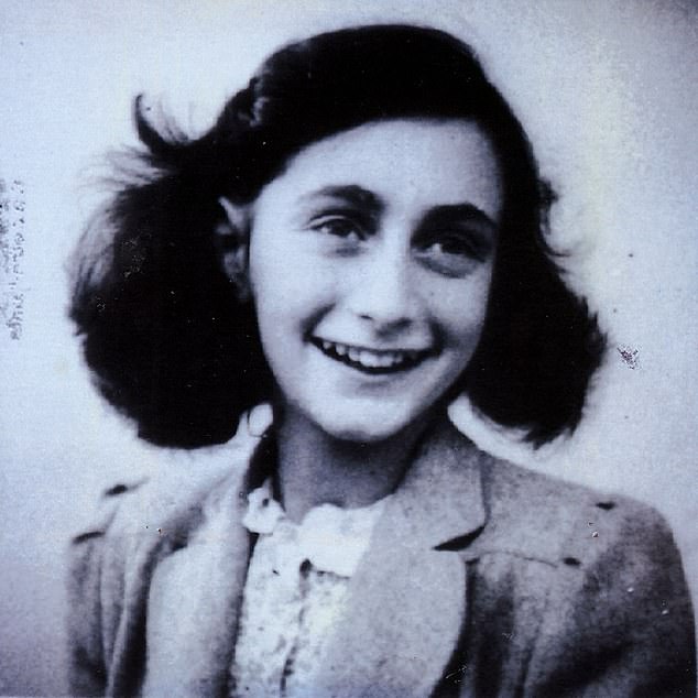 Pictured: Anne Frank, who hid from the Nazis in hidden rooms behind a bookcase in Amsterdam but was later captured by the Nazis and taken to a concentration camp, where she later died. Her statue in the Dutch capital was desecrated on Tuesday. Amsterdam Mayor Femke Halsema has called the act a 