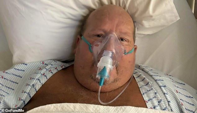 The retired pub owner was put into an induced coma and intubated before being brought out and heavily sedated, his family said.