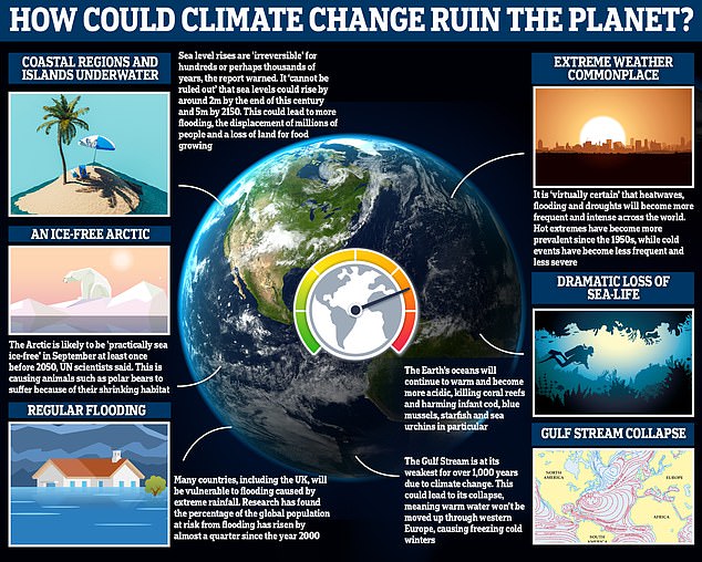 If temperatures continue to rise, there could be devastating effects here on Earth, including a dramatic loss of marine life, an ice-free Arctic, and climate conditions 