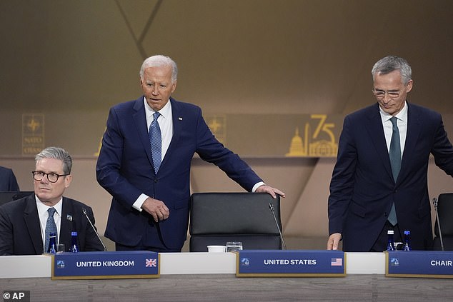 President Joe Biden, seen here at the NATO summit in Washington, D.C., on Wednesday, is fighting for his political life as his aides are accused of being less than transparent.