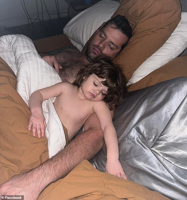 Chris posted adorable photos of the little girl online, including one his wife took in February of this year of him sleeping while cuddling with the little one.