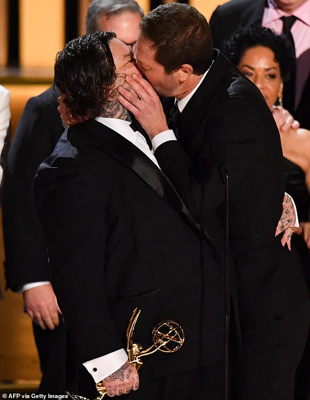 Now, in a new joint interview, Ebon, 47, asked Matty, 42: 'What was going through your head when I kissed you at the Emmys?'