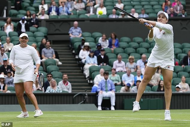 Barty teamed with fellow Australian Casey Dallacqua to defeat Andrea Petkovic and Magdalena Rybarikova.