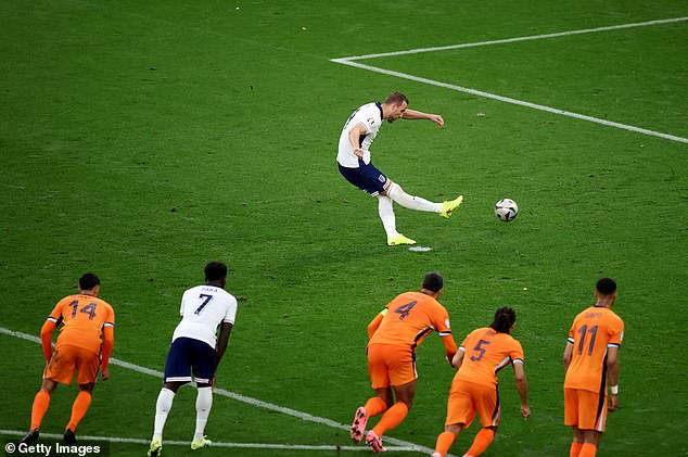 Harry Kane equalised for England from the penalty spot after being fouled inside the area