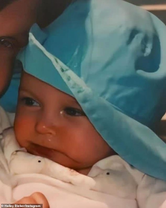 Hailey, whose father is Stephen Baldwin and uncle is Alec Baldwin, also shared a cute photo of herself as a baby.