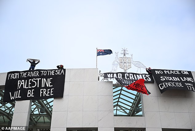 Last week, pro-Palestinian protesters scaled the roof of the Australian Parliament. Their presence was not tolerated.