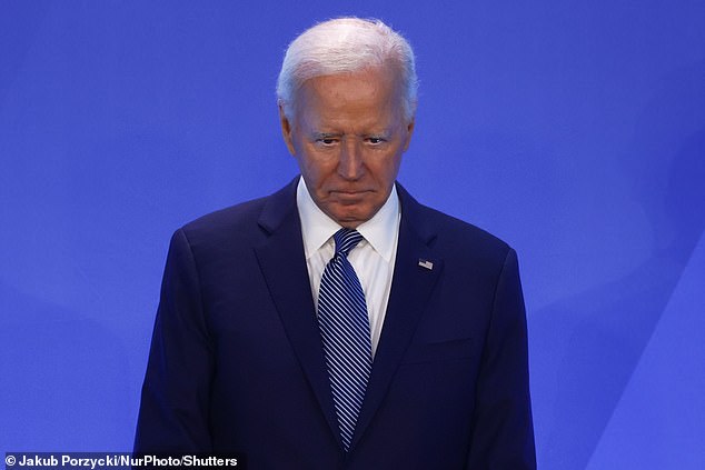 President Joe Biden during the NATO Summit welcoming ceremony in Washington, DC on Wednesday