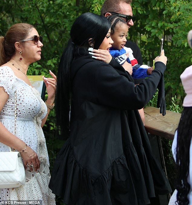 The Grammy-winning founder was photographed taking a selfie with her mother Clara Almánzar