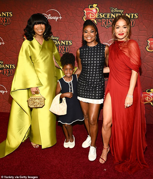 Brandy pictured with fellow artists Gabrielle Union, her daughter Kaavia and co-star Rita.