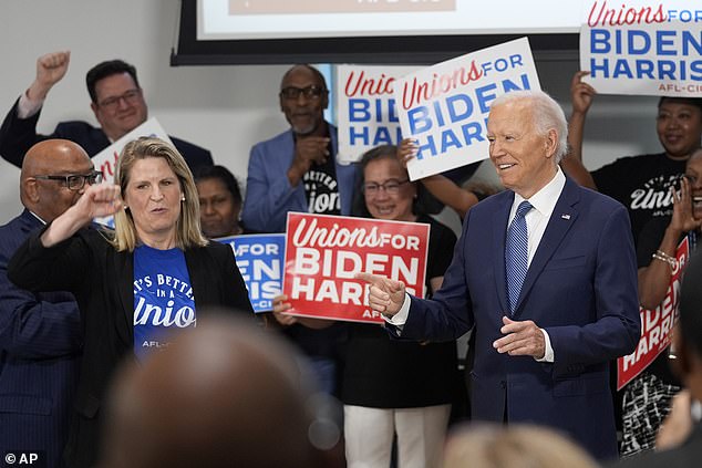 Biden highlighted his support for labor in response to the setback