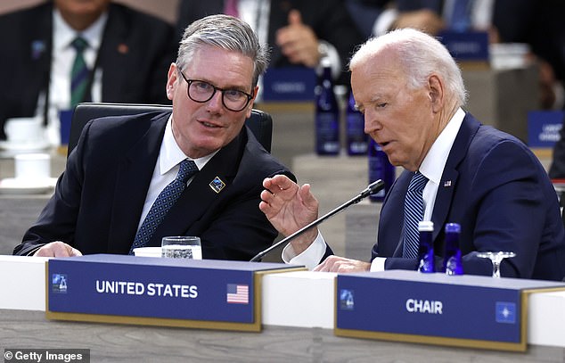 Biden scheduled his first official meeting with UK Prime Minister Keir Starmer (left)