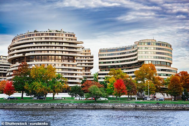 Neil visits the Watergate Hotel (pictured), which was embroiled in the biggest political scandal in US history.