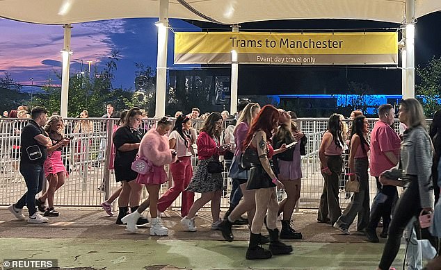 In May, the musician was forced to postpone a concert in Manchester after being arrested in Amsterdam (fans are pictured leaving the venue after it was announced that the concert would not take place that night).