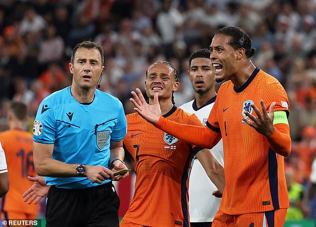 Virgil van Dijk was one of several Dutch stars to be angered by the conduct of referee Felix Zwayer.