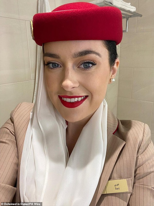 Tori Towney, 28, was charged with attempted suicide and banned from travelling by Dubai authorities. She has now arrived in Dublin after the charges were dropped.