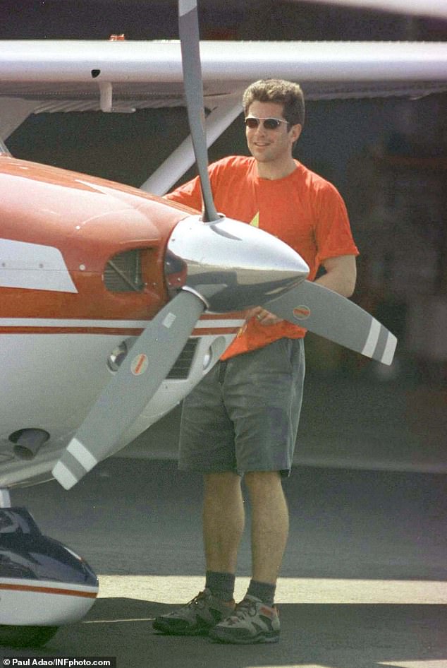 JFK Jr. checking his plane in October 1998 at Caldwell Airport in New Jersey