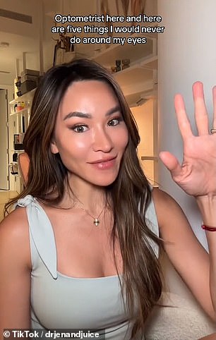 In a new video posted to TikTok, Dr. Tsai revealed the five things she would never do around her eyes.