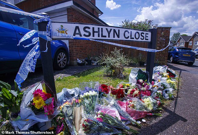 Piles of flowers and written tributes were left in memory of the women at Ashlyn Close this morning.