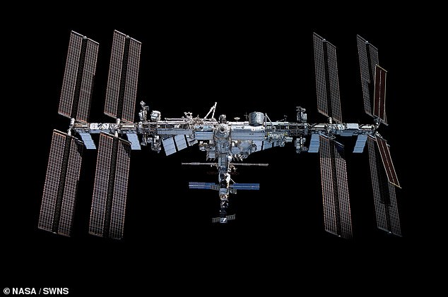 Dominick captured his image of the distinctive red sprites from a vantage point hundreds of miles above these high-altitude electrical discharges, in orbit inside the International Space Station (above) 250 miles above the Earth's surface.