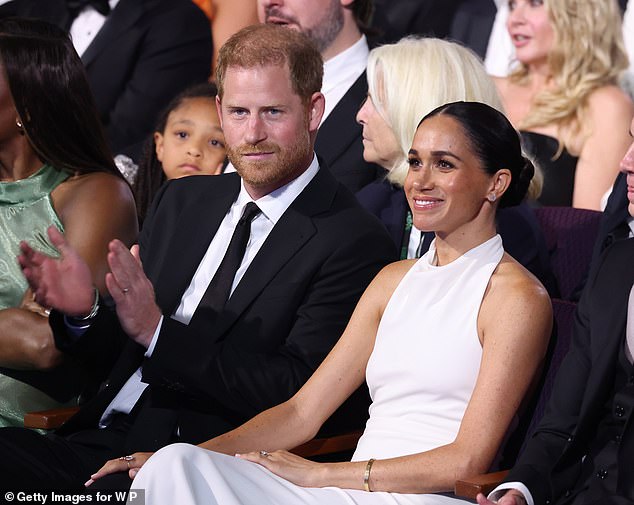 Meghan and Harry received a wave from Serena at the start of the ceremony, with the tennis star joking about the couple's uncanny ability to attract attention.