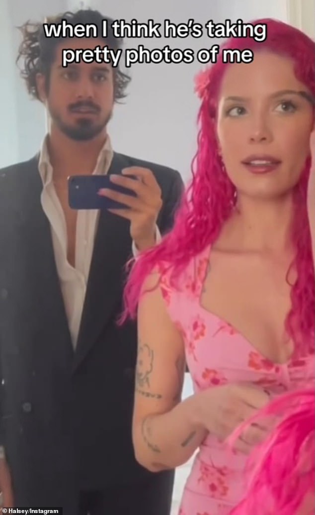 In a recent TikTok clip, Jogia can be seen filming the couple in a mirror's reflection as she touches up her makeup. She added the caption: 