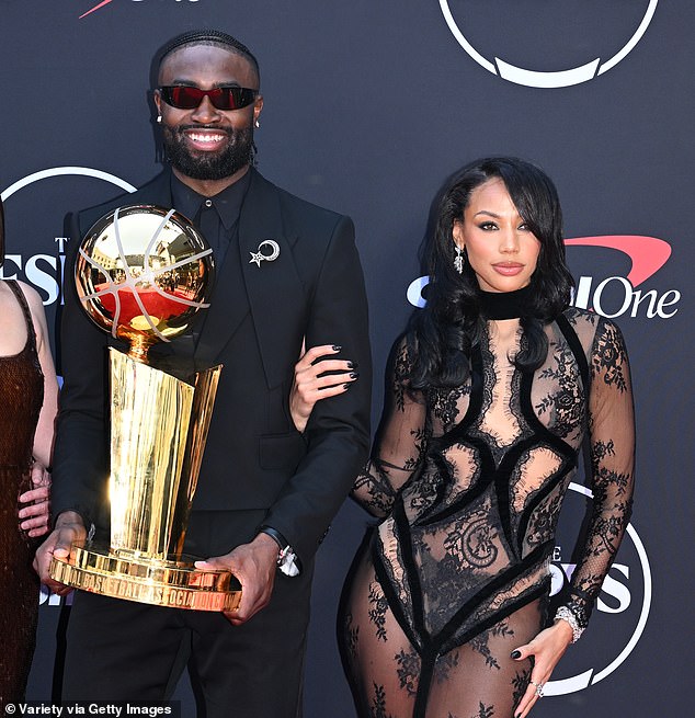 The couple first sparked rumors when they rode on the same bus during the Celtics victory parade.